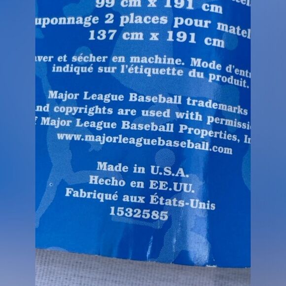 Baseball MLB Logo Retro Bedskirt for Twin Bed Made in USA Open Package - Picture 10 of 16